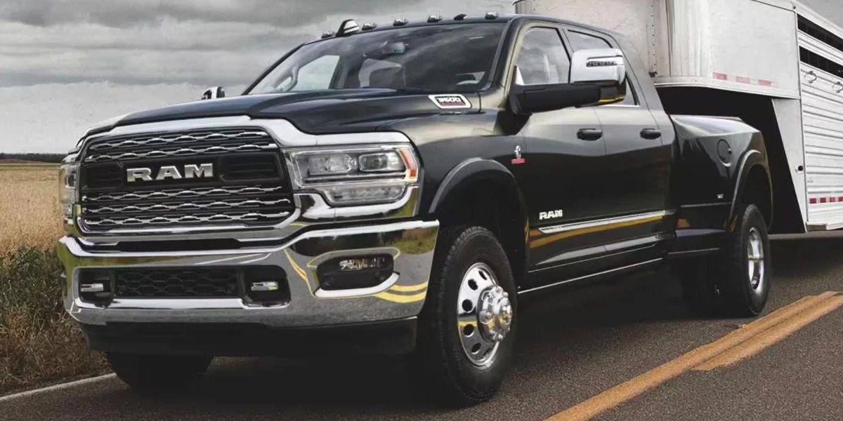 The 2025 RAM 3500 hauling a trailer